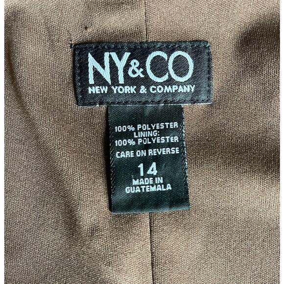 Y2K Vintage NY& Company Snake Print Brown Babydoll Slip Sleeveless Dress Size 14 - Picture 5 of 11